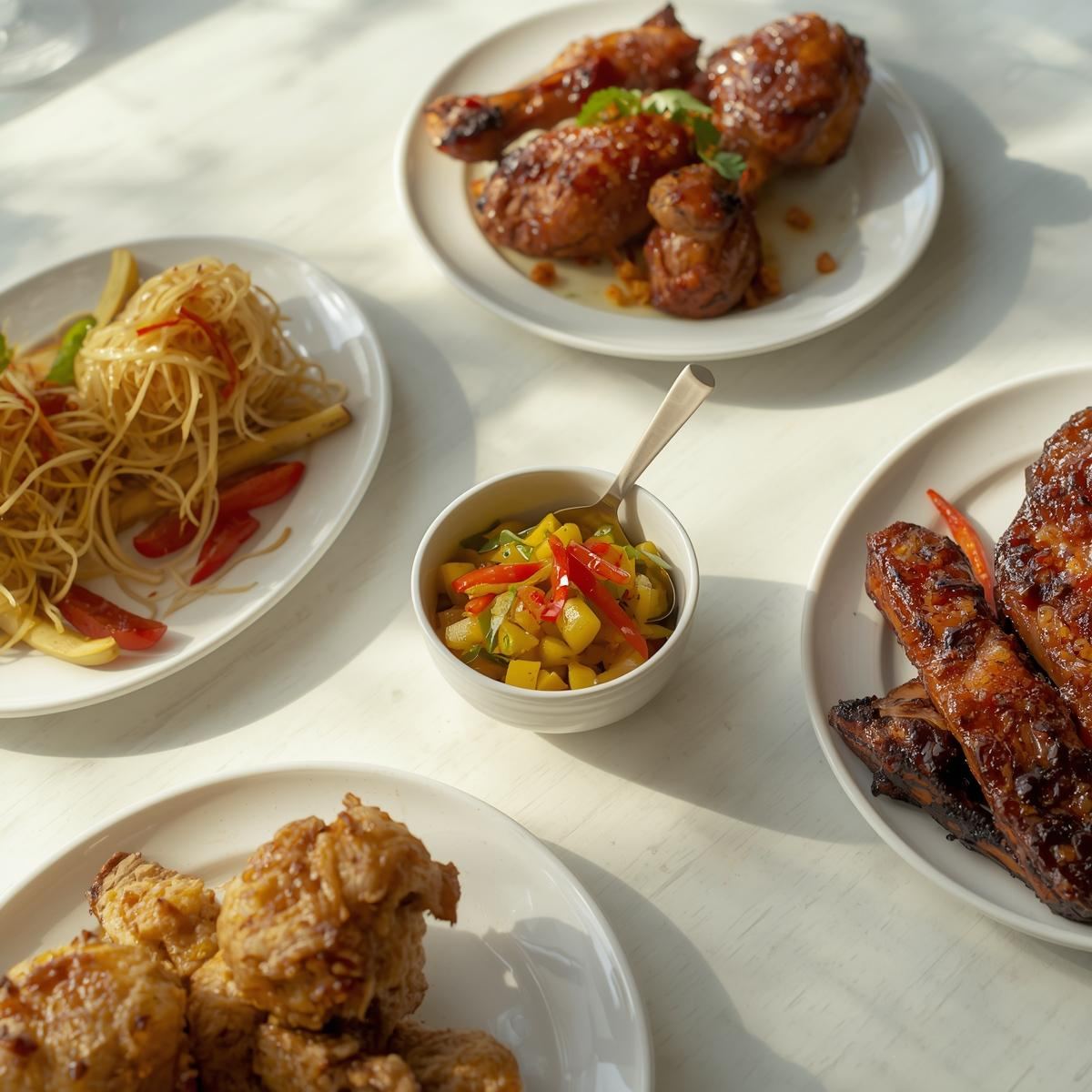 Atchara served as a small side with grilled food