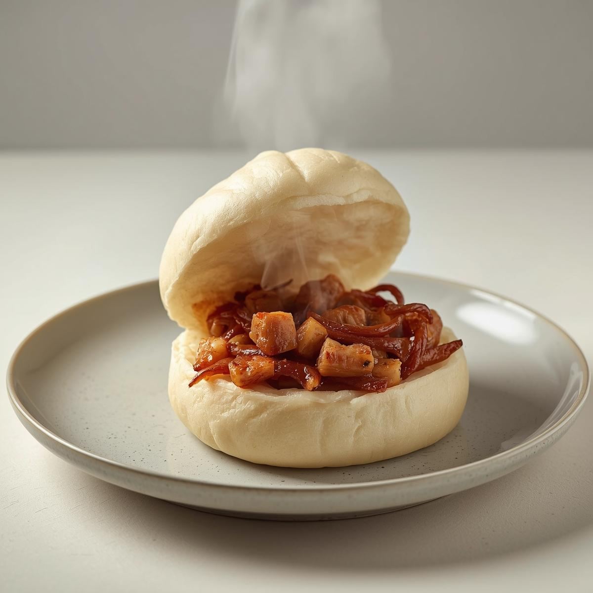 Pregnancy-safe bao bun with cooked filling