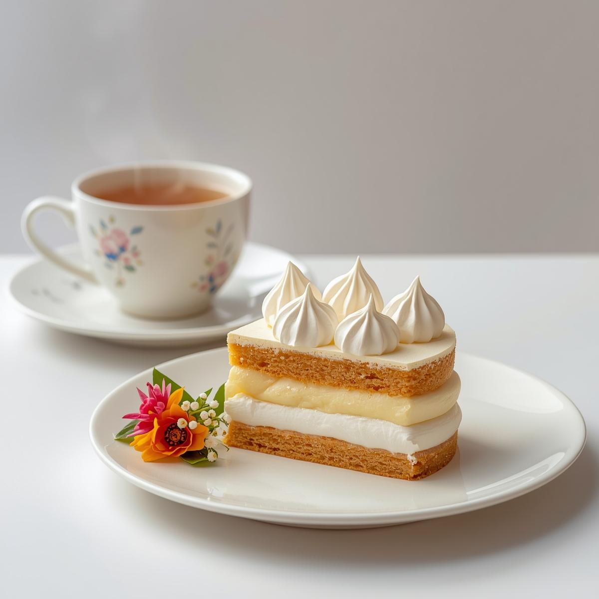 Brazo de Mercedes slice served on plate