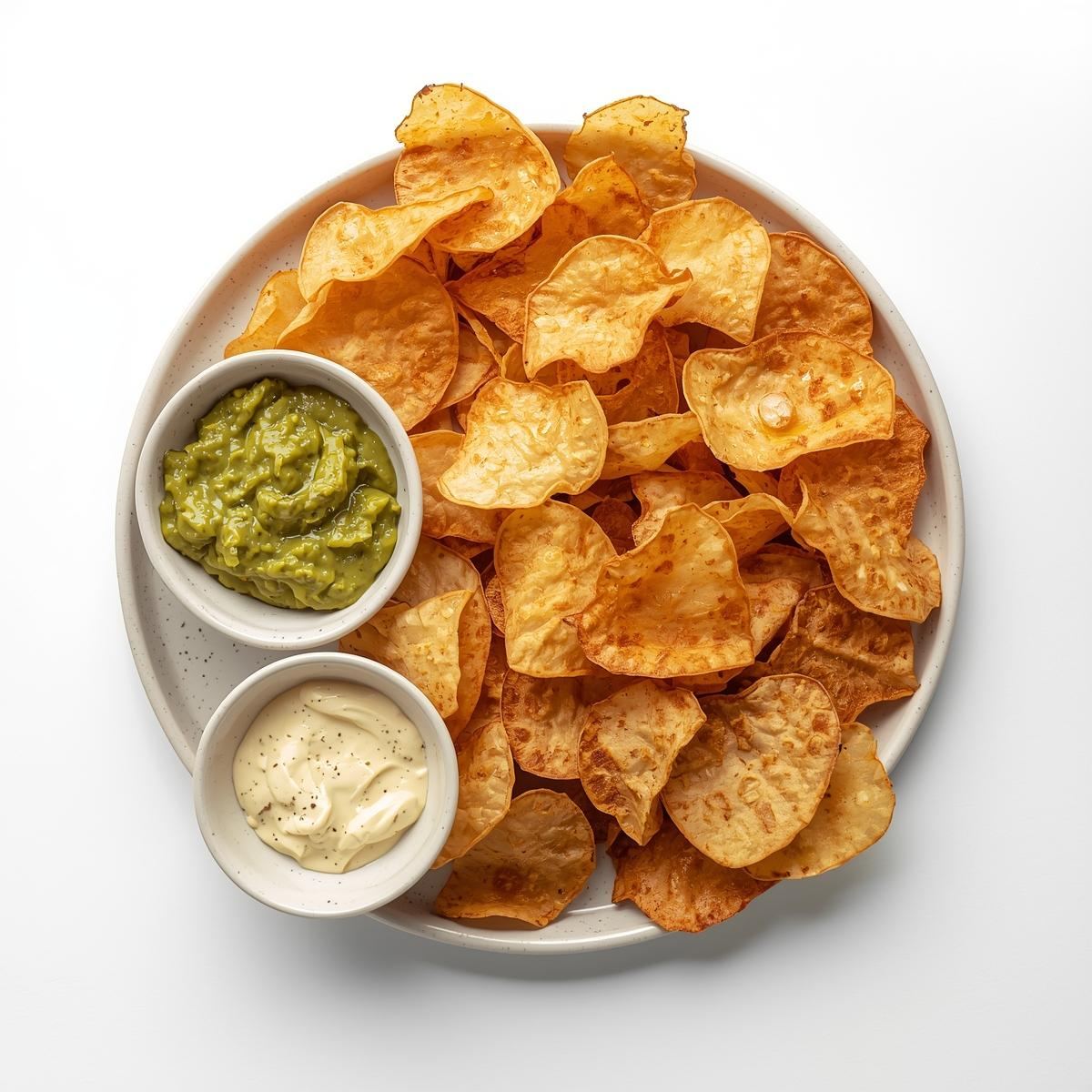 Cassava chips served with dip