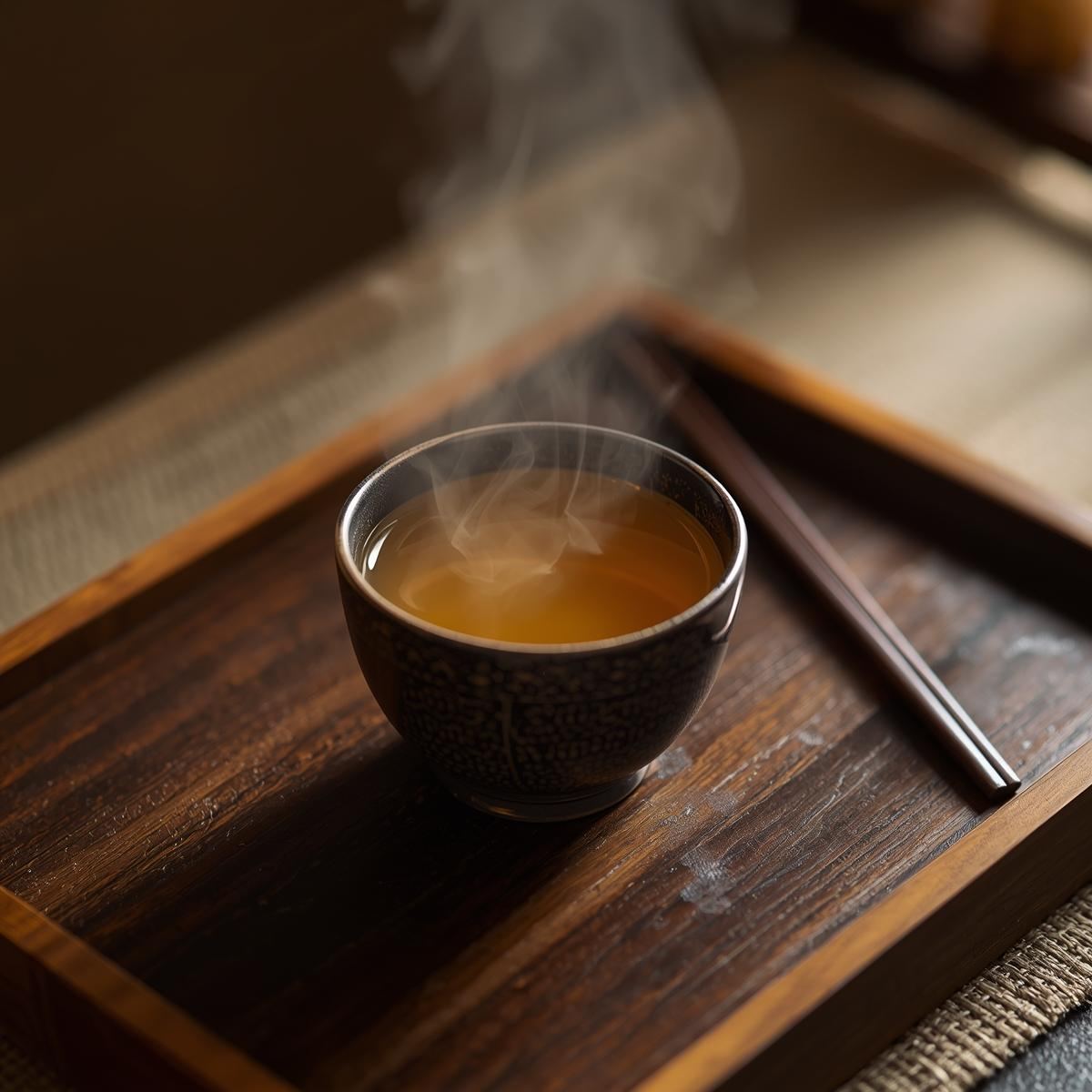 Small bowl of dashi broth