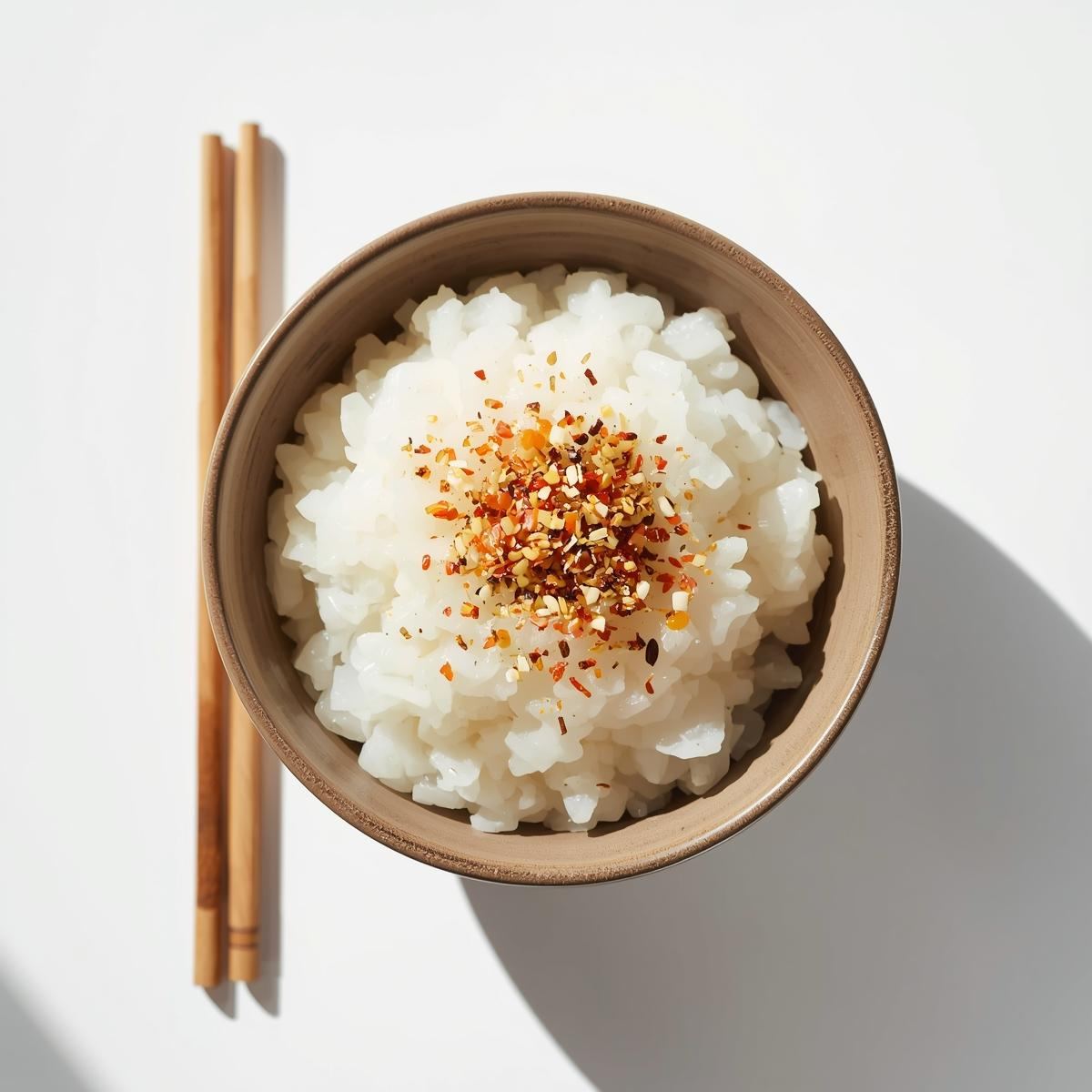 Rice served with furikake