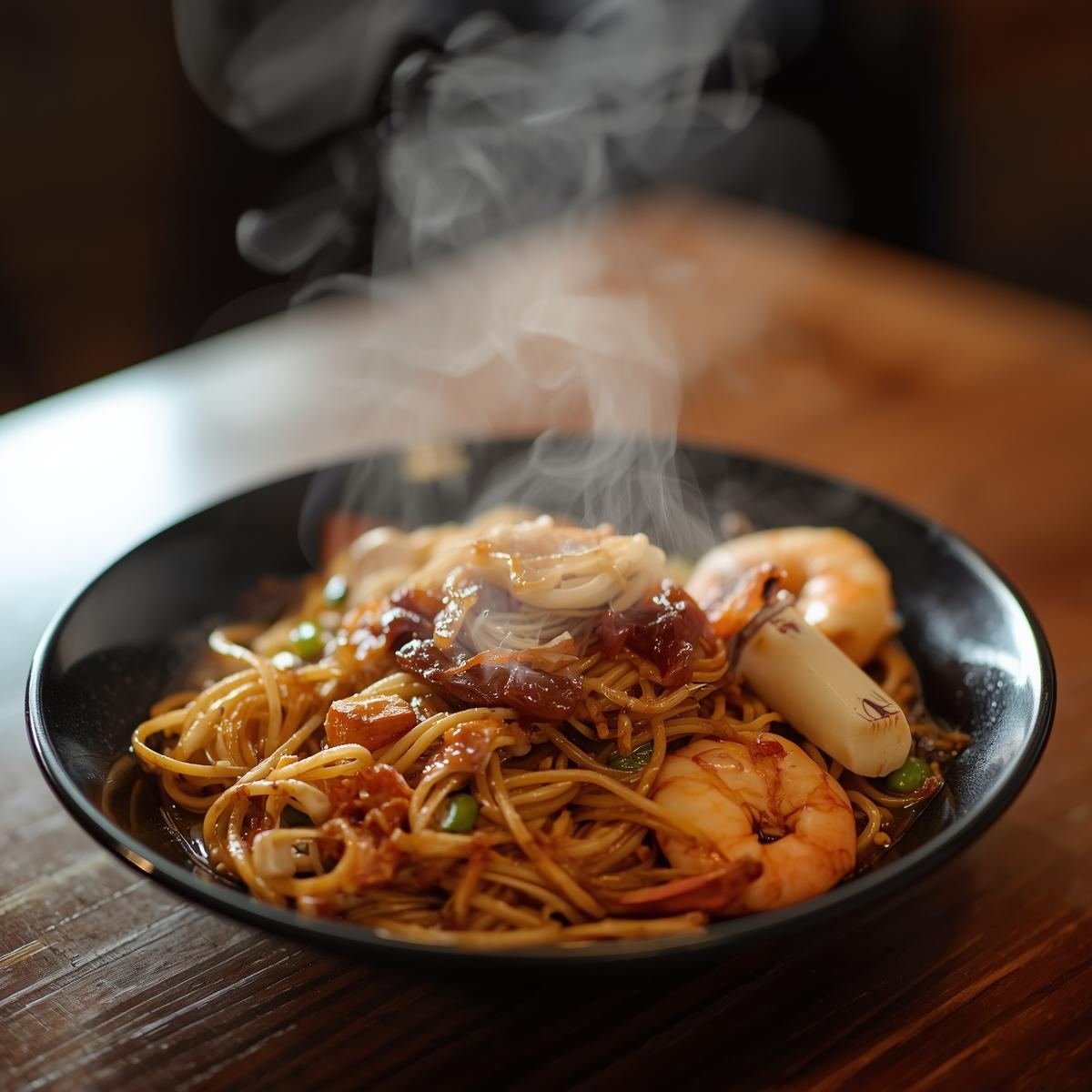 Hokkien mee served in moderate portion