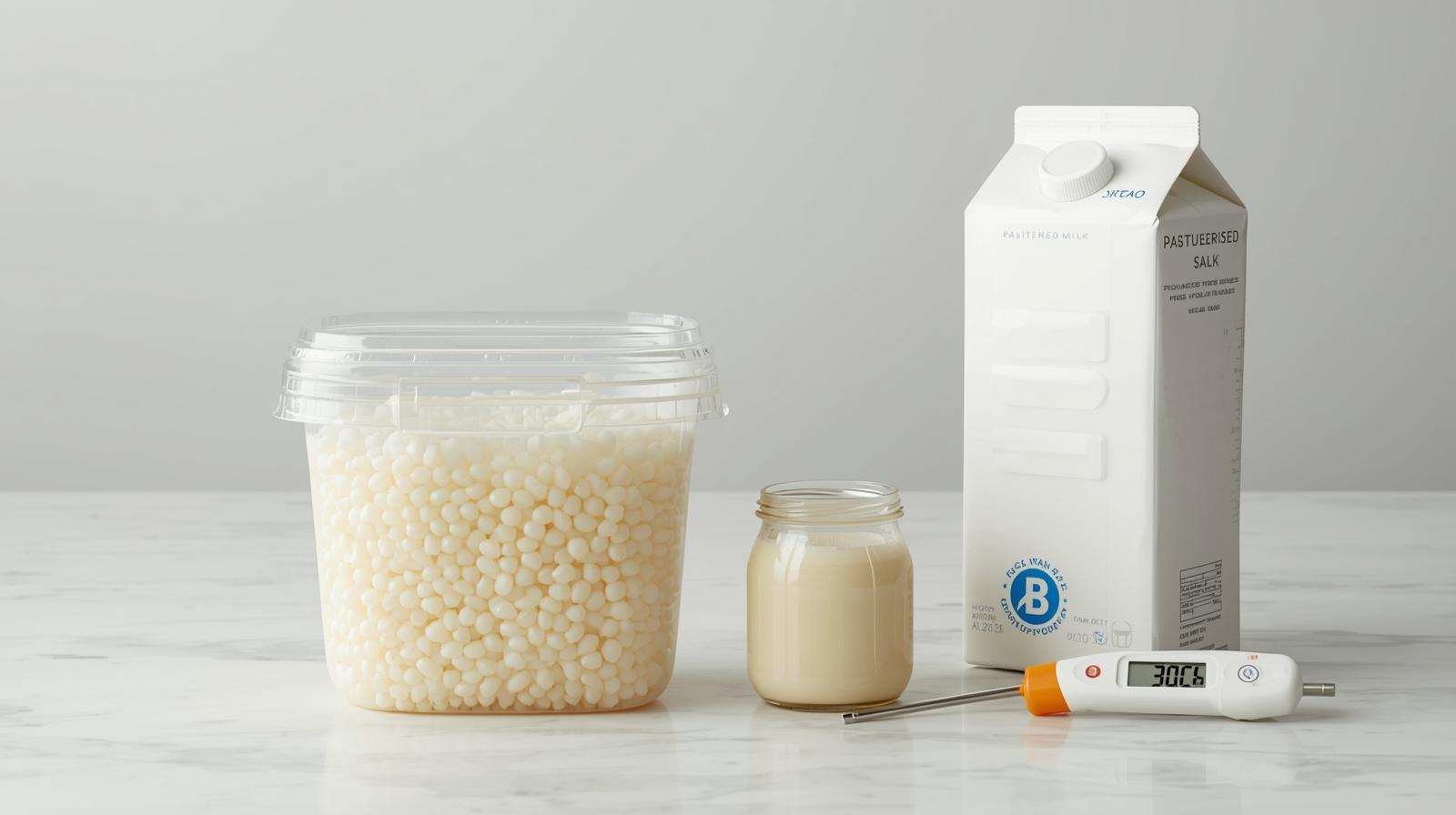 Clean stall showing covered hot containers for tofu, arnibal, and pearls; a simple thermometer indicating safe hot zone