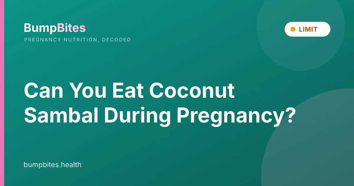 Coconut Sambal during pregnancy β BumpBites food safety guide