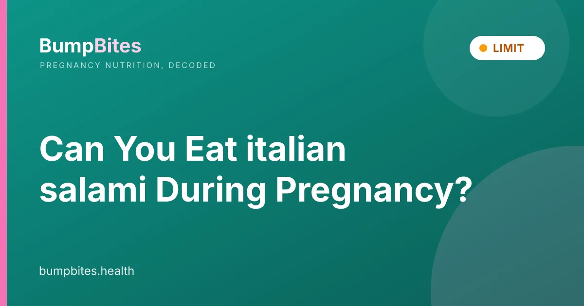 Italian Salami during pregnancy — BumpBites food safety guide