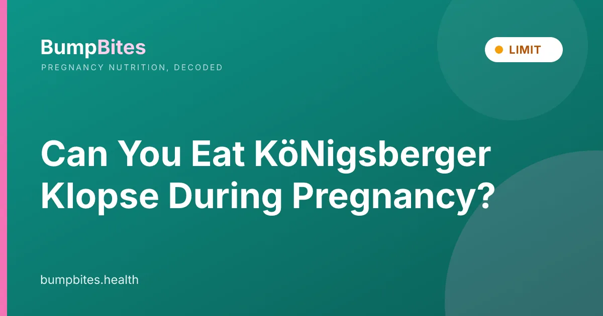 K Nigsberger Klopse during pregnancy — BumpBites food safety guide