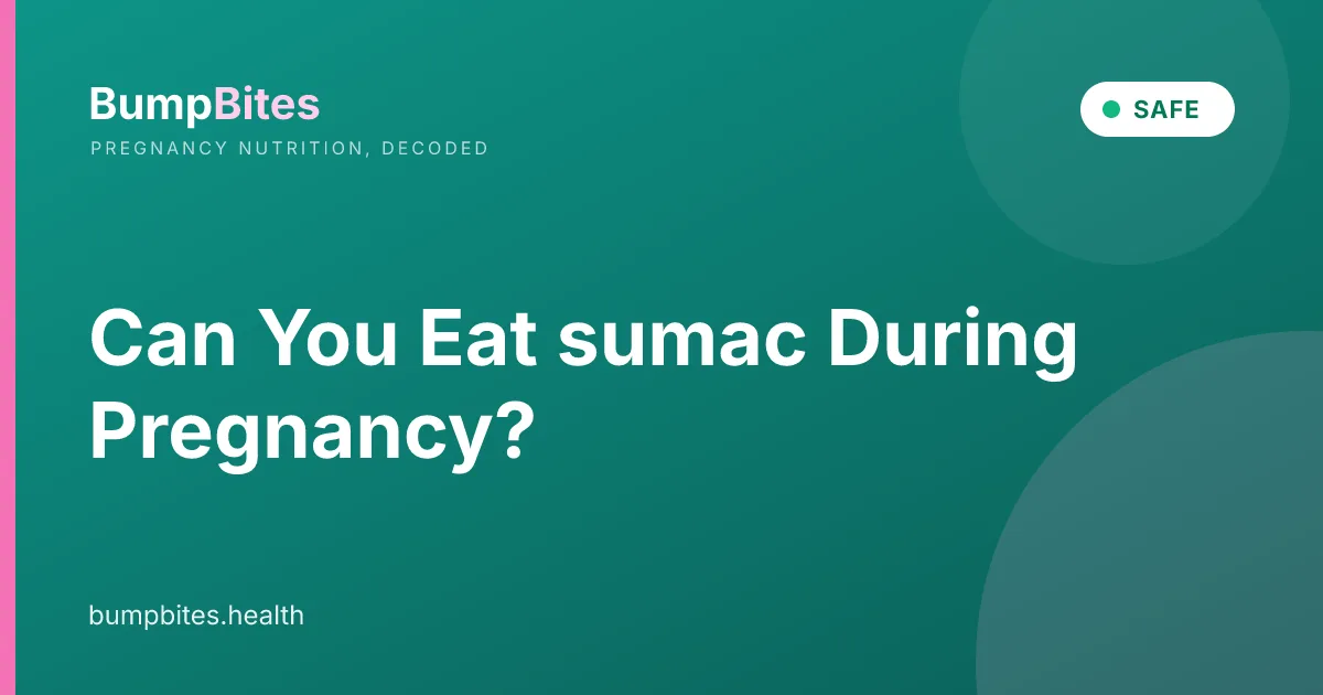 Sumac during pregnancy β BumpBites food safety guide